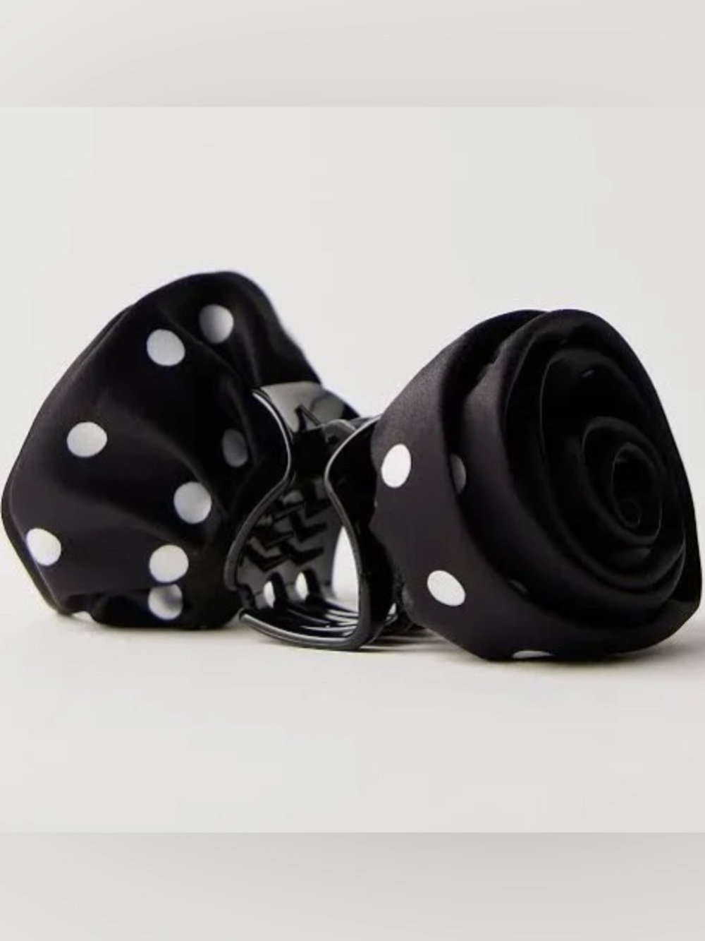 NWT FREE PEOPLE Grand Gesture Floral Clip | Black Polka Dot MSRP $18